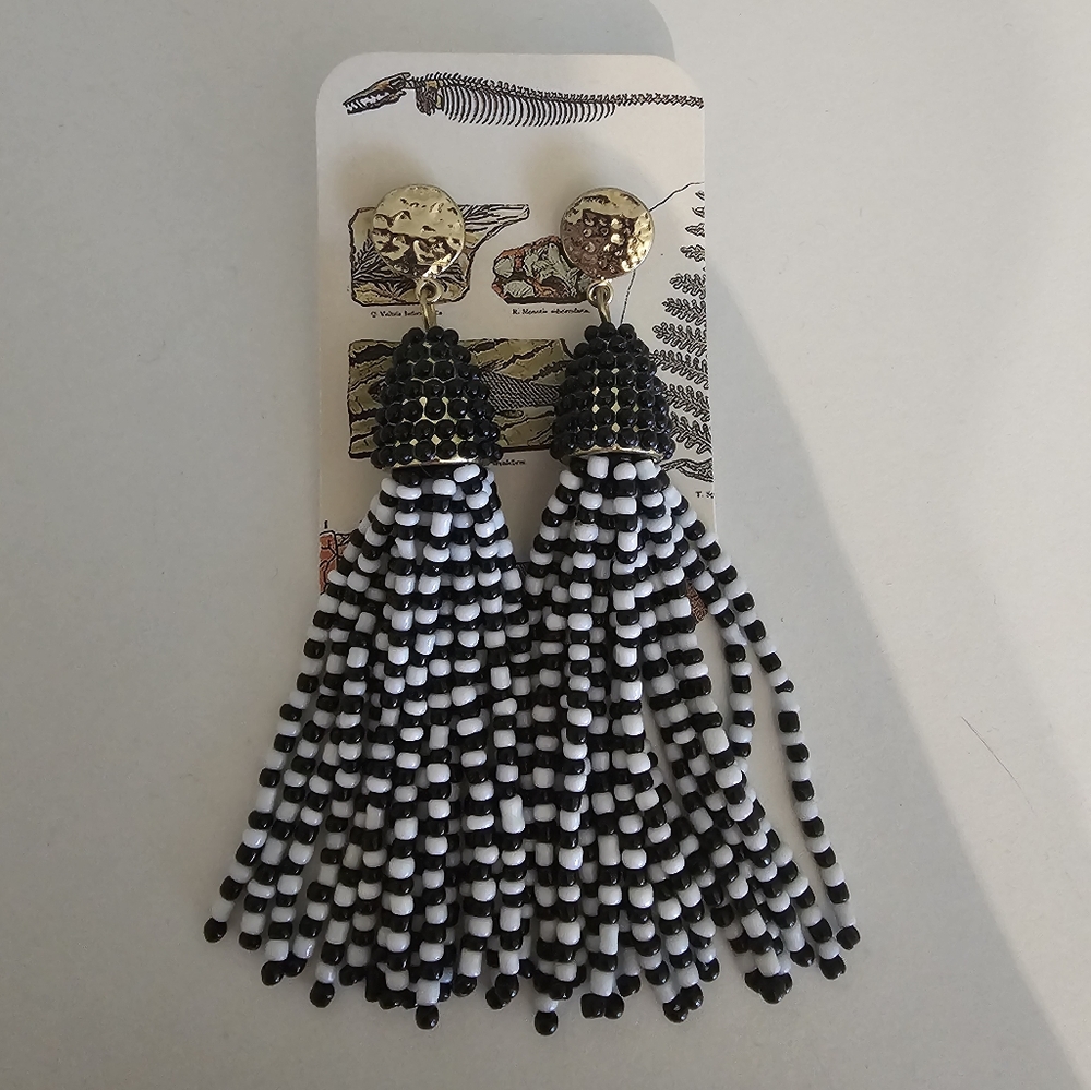 Black and White Post Earring